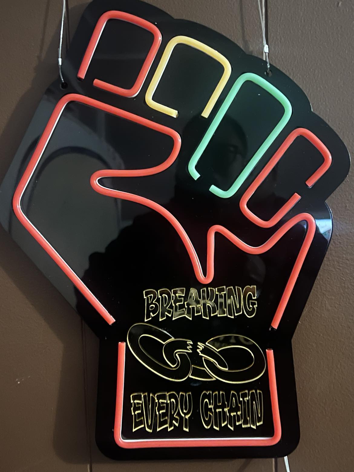 Clenched Fist Neon Sign