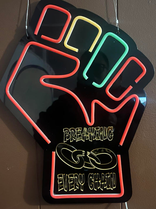 Clenched Fist Neon Sign