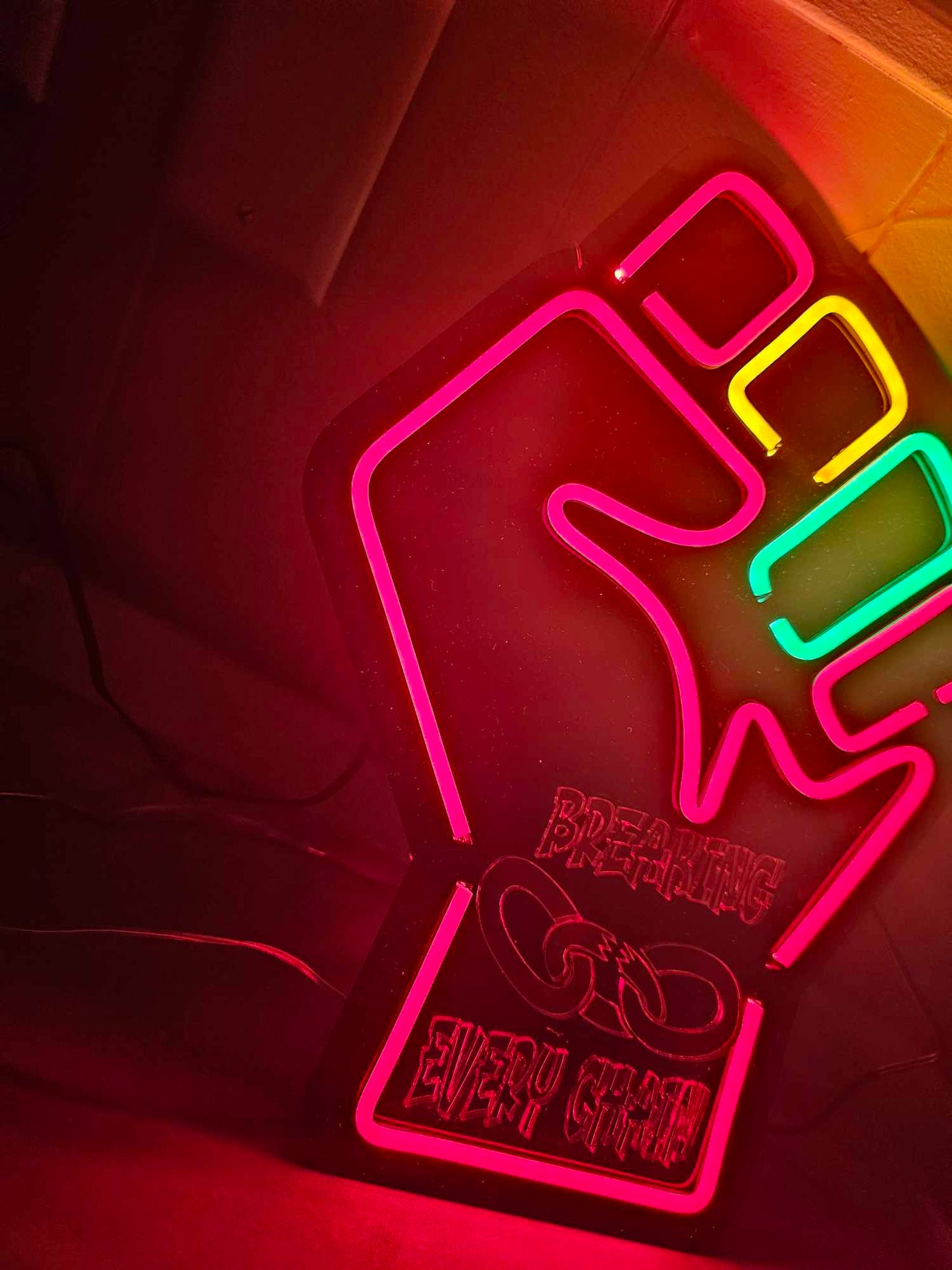 Clenched Fist Neon Sign